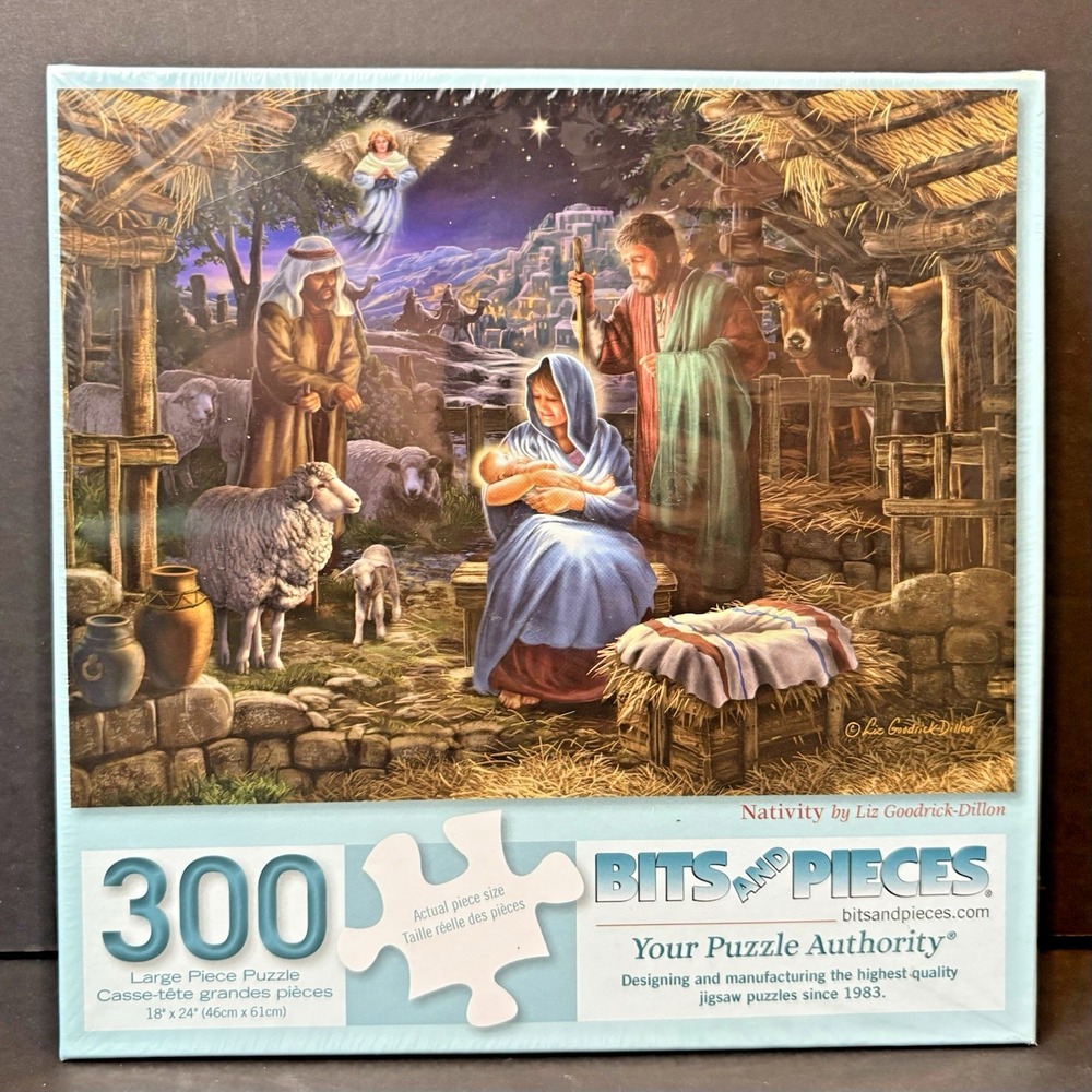 Bits and Pieces Nativity by Liz Goodrick-Dillon 300 Large Pieces New Sealed
